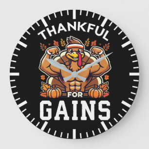 Dankbaar voor winst - Funny Thanksgiving Gym Grote Klok