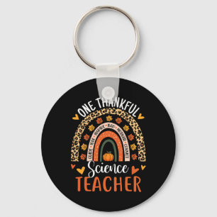 Dankbaar Wetenschapsdocent Thanksgiving Regenboogd Sleutelhanger