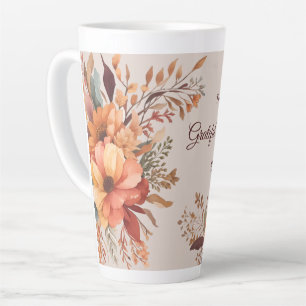Dankbaar zalig gezegend Bloemen Thanksgiving Latte Mok