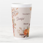Dankbaar zalig gezegend Bloemen Thanksgiving Latte Mok (Voorkant)