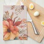 Dankbaar zalig gezegend Bloemen Thanksgiving Theedoek (Quarter Fold)