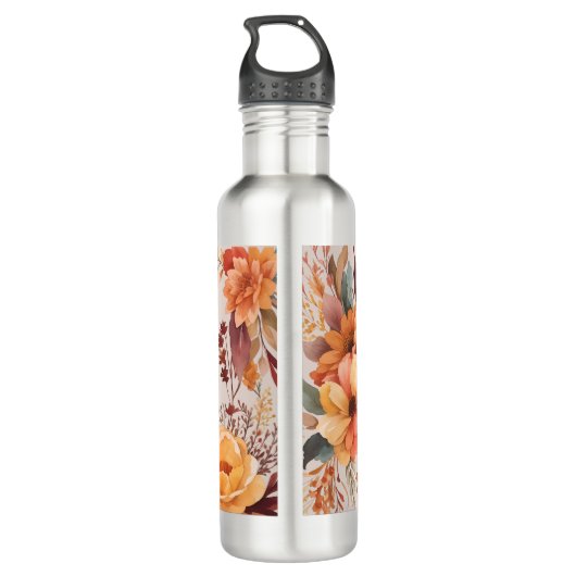 Dankbaar zalig gezegend Bloemen Thanksgiving Waterfles (Achterkant)