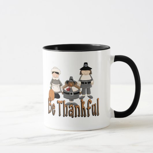 dankbaar zijn thanksgiving pelgrims mok (Rechts)