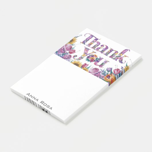 *~* Dankbaarheid AP85 Bloemen Dank u Manifesting Post-it® Notes (Schuin)