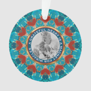 Dankbaarheid Aqua Blauwgroen Mandala Aangepaste wo Ornament
