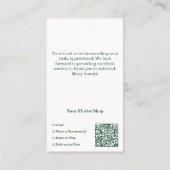 Dankbaarheid: Bloemist Winkel Verwijzing Dank u Visitekaartje (Achterkant)