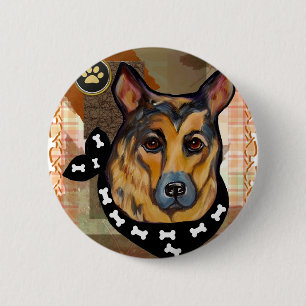 DANKBAARHEID DUITSE HERDER RONDE BUTTON 5,7 CM