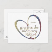 "Dankbaarheid - herinnering aan het hart" Briefkaart (Voorkant / Achterkant)