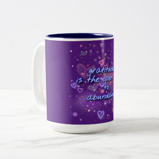 dankbaarheid is open deur voor overvloed Two-Tone Tweekleurige Koffiemok