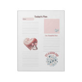 Dankbaarheid Kinder Roze Bunny Paw Prints Notitieb Notitieblok (Gedraaid)