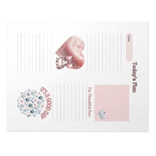 Dankbaarheid Kinder Roze Bunny Paw Prints Notitieb Notitieblok (Voorkant)