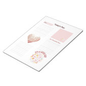 Dankbaarheid Kinder Schattigee Roze Dagelijkse Pla Notitieblok (Schuin)