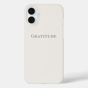 Dankbaarheid – Minimale typografie iPhone 16 Plus Hoesje