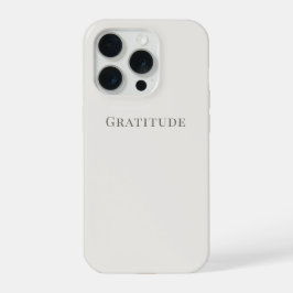 Dankbaarheid – Minimale typografie (Slim Fit of To iPhone 15 Pro Hoesje