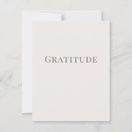 Dankbaarheid – Minimalistisch typografieontwerp Notitiekaartje