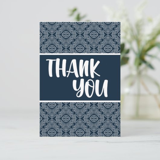 Dankbaarheid ontketend: een oprecht patroon dank u bedankkaart (Staand voorkant)