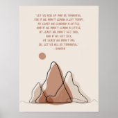 Dankbaarheid Quote Minimalisme Boho Zon en bergen Poster (Voorkant)