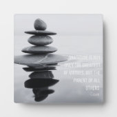 Dankbaarheid Quote Stone Balancing Tafelblad Fotoplaat (Voorkant)