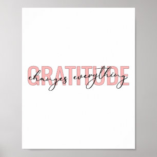 Dankbaarheid verandert alles Motiverend Positief B Poster