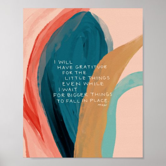 dankbaarheid voor de kleine dingen poster (Voorkant)