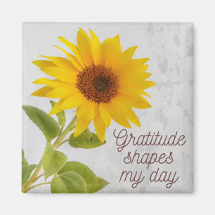 Dankbaarheid vormt mijn dag Positieve Quote Zonneb Magneet