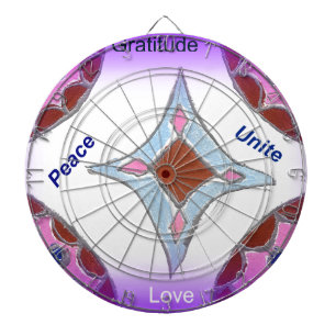 "Dankbaarheid Vrede Liefde Verenig" Mandala Art Pr Dartbord