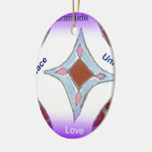 "Dankbaarheid Vrede Liefde Verenig" Mandala Art Pr Keramisch Ornament (Links)