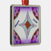 "Dankbaarheid Vrede Liefde Verenig" Mandala Art Pr Metalen Ornament (Rechts)