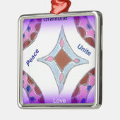 "Dankbaarheid Vrede Liefde Verenig" Mandala Art Pr Metalen Ornament (Links)