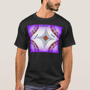 "Dankbaarheid Vrede Liefde Verenig" Mandala Art Pr T-shirt