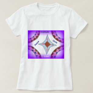 "Dankbaarheid Vrede Liefde Verenig" Mandala Art Pr T-shirt