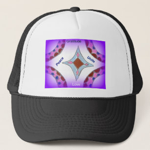 "Dankbaarheid Vrede Liefde Verenigen" Mandala Kuns Trucker Pet