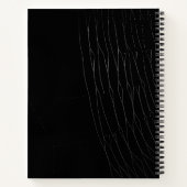 "Dankbaarheid" Witte Spiderweb Zwarte Achtergrond Notitieboek (Achterkant)