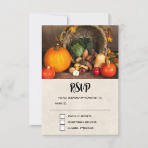 Dankbaarheids Overvloedige Oogst RSVP Kaartje