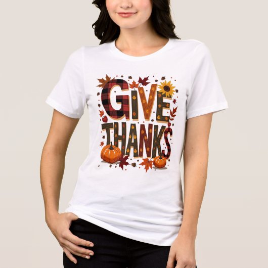Dankbaarheidsdag Tri-Blend Shirt (Voorkant)