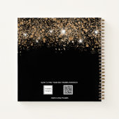 Dankbaarheidstijdschrift zwart goud glitter naam notitieboek (Achterkant)