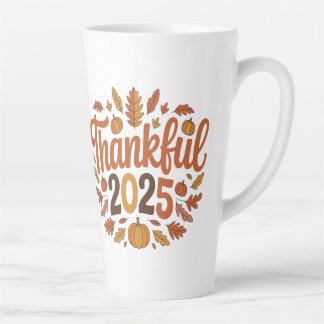 Dankbare 2025 Herfst Pompoen Thanksgiving Mok