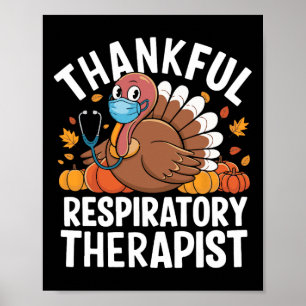 Dankbare ademhalingstherapeut Herfst Long Dankdag Poster