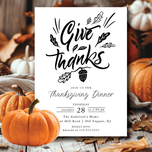 Dankbare bijeenkomst Thanksgiving Dinner Invitatio Kaart