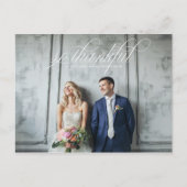 Dankbare bruiloft Bedankt Post Kaart (Voorkant)