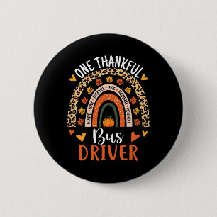 Dankbare buschauffeur Thanksgiving Herfst School B Ronde Button 5,7 Cm