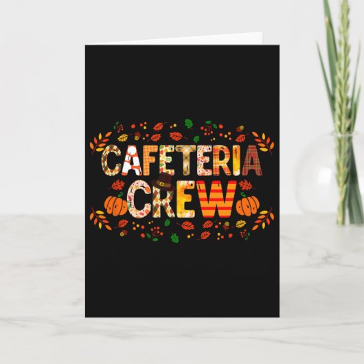 Dankbare Cafetaria Crew Herfst Herfst Pompoen Beda Kaart (Voorkant)