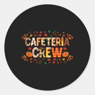 Dankbare Cafetaria Crew Herfst Herfst Pompoen Beda Ronde Sticker
