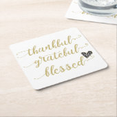 dankbare dankbare gezegde Thanksgiving vakantie Vierkante Kartonnen Onderzetter (Schuin)