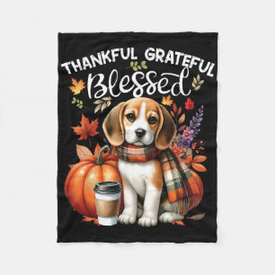 Dankbare dankbare gezegende Beagle Dog Happy Herfs Fleece Deken