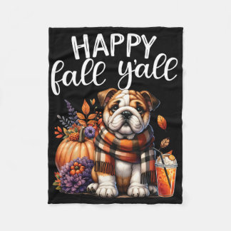 Dankbare dankbare gezegende Engelse Bulldog Herfst Fleece Deken