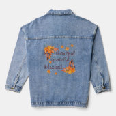 Dankbare dankbare gezegende herfst herfst bladeren denim jacket (Achterkant)