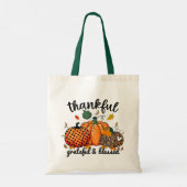 Dankbare dankbare gezegende herfst pompoen tote bag (Achterkant)