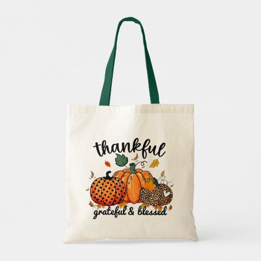 Dankbare dankbare gezegende herfst pompoen tote bag (Achterkant)