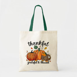 Dankbare dankbare gezegende herfst pompoen tote bag